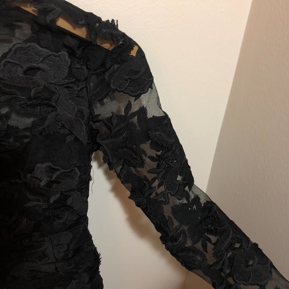 ASOS US 2  high neck lace mini dress long sleeves - Picture 2 of 6